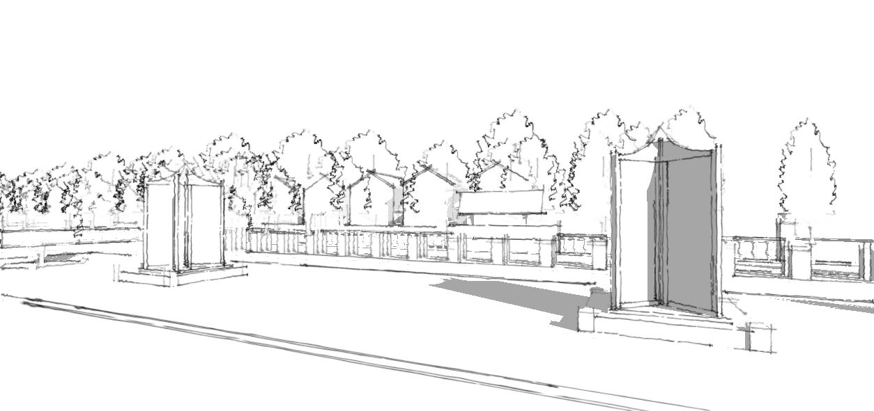 Sketch of Atlas Pillars at a Crematorium